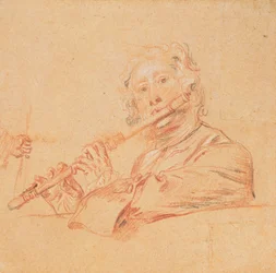Man Playing a Flute